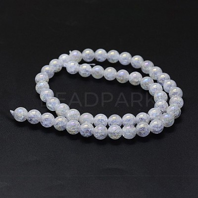 Electroplated Natural Crackle Quartz Crystal Beads Strands G-K285-08-10mm-1