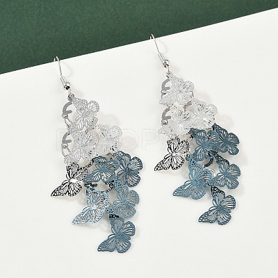 430 Stainless Steel Butterfly Dangle Earrings EJEW-A137-02P-01-1