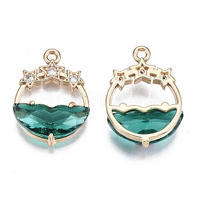 Faceted Transparent Glass Pendants X-GLAA-T020-18E-1