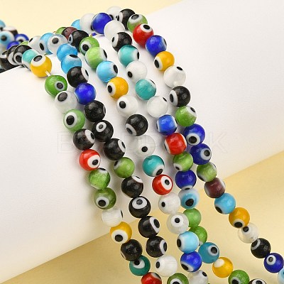 Handmade Lampwork Chevron Beads Strands D215-1