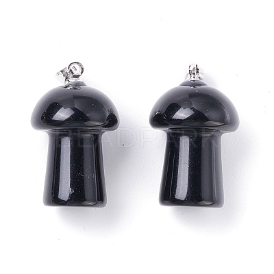 Natural Obsidian Pendants G-M380-B07-P-1