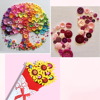 300Pcs 2 Colors Resin Buttons DIY-SP0003-98B-1