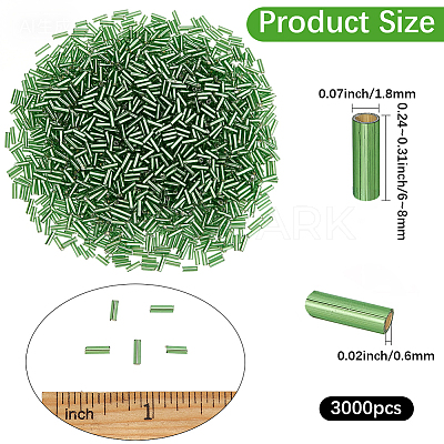 3000Pcs Glass Bugle Beads SEED-PA0001-13C-1
