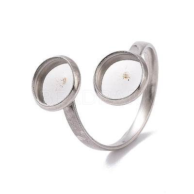 Non-Tarnish 201 Stainless Steel Open Cuff Ring Findings X-STAS-E124-01P-1