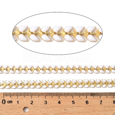 Brass Enamel Leaf Link Chains CHC-F021-02G-06-1