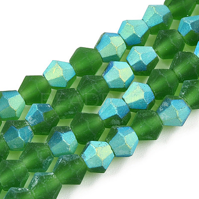 Imitate Austrian Crystal Bicone Frosted Glass Beads Strands EGLA-A039-T3mm-MB25-1