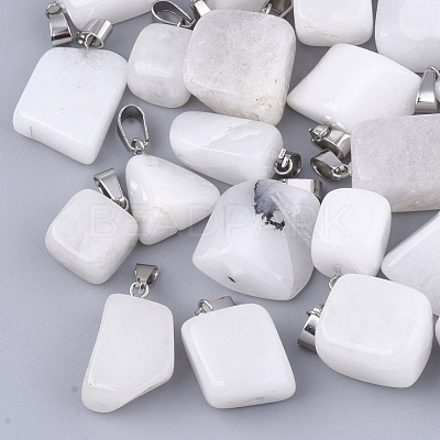 Natural White Jade Pendants G-Q996-32-1