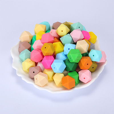 Hexagonal Silicone Focal Beads SI-JX0020A-10-1