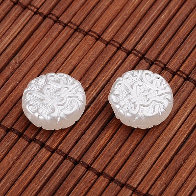 Flat Round Imitation Pearl Acrylic Beads OACR-L004-5395-1