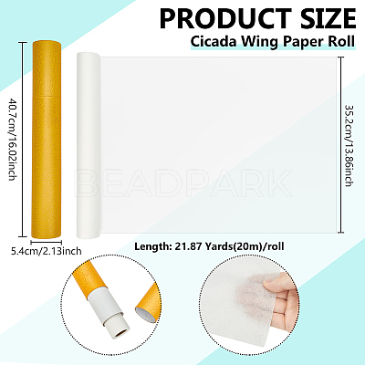 20M Cicada Wing Paper Roll for Calligraphy Painting DIY-BC0017-39A-1