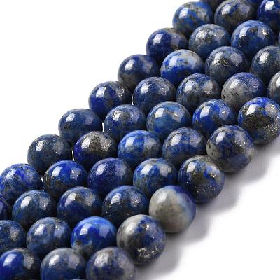 Natural Lapis Lazuli Round Bead Strands G-E262-01-8mm-1