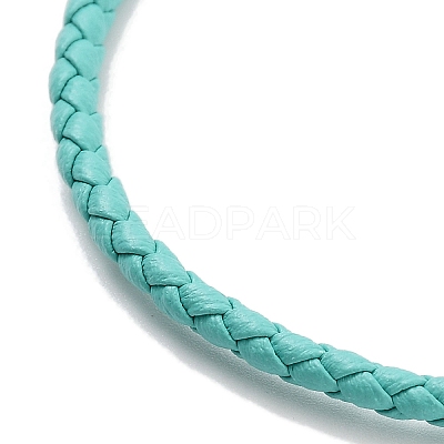 Braided Round Imitation Leather Bracelets Making BJEW-H610-01P-12-1