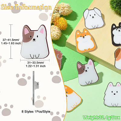 8Pcs 8 Styles Acrylic Brooches FIND-CJ0001-94-1