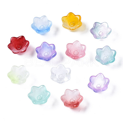 Transparent Spray Painted Glass Beads GLAA-Q089-002-1