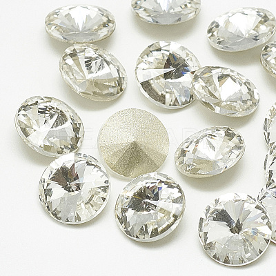 Pointed Back Glass Rhinestone Cabochons RGLA-T086-18mm-1