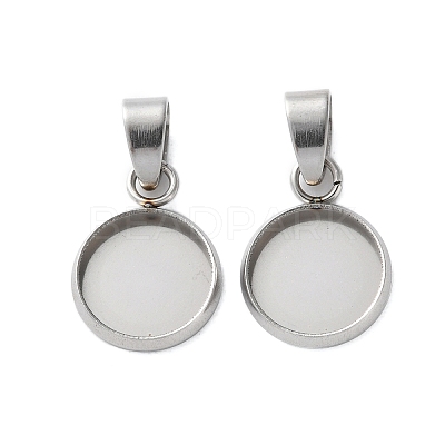 304 Stainless Steel Pendant Cabochon Settings STAS-L282-010P-03-1