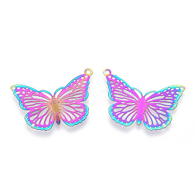 Ion Plating(IP) 304 Stainless Steel Filigree Pendants STAS-T057-61-1
