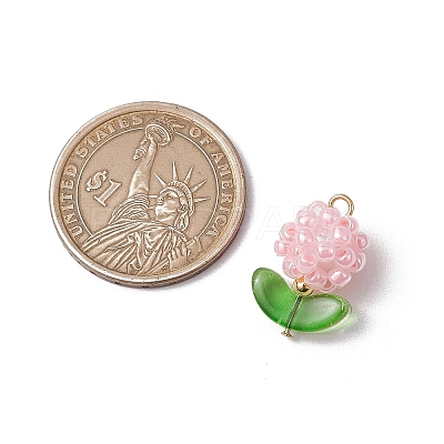 Glass Seed Beads Pendants PALLOY-MZ00592-03-1