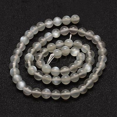 Natural Grey Moonstone Beads Strands G-F306-07-6mm-1