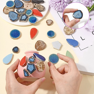 Mosaic Tiles Porcelain Cabochons DIY-YWC0009-01A-1