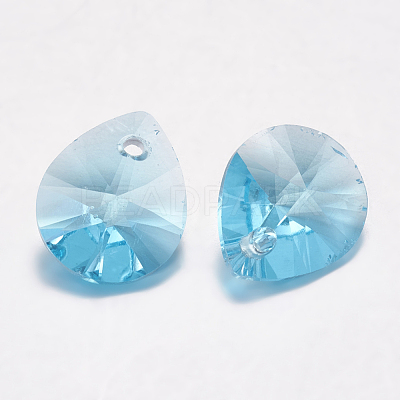 Faceted Glass Rhinestone Pendants RGLA-F053-E-202-1