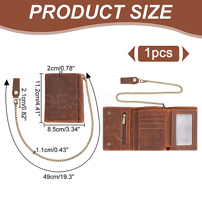 Men's Cowhide Leather Wallets ABAG-WH0040-08B-1