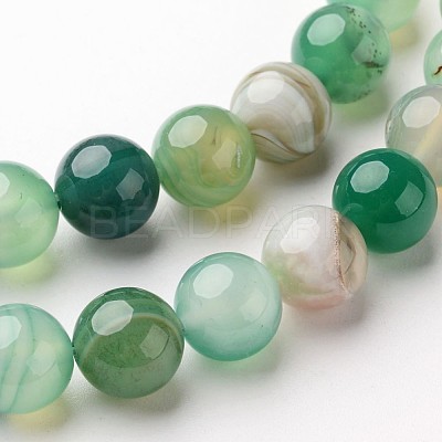 Natural Striped Agate/Banded Agate Beads Strands X-G-D845-01D-8mm-1