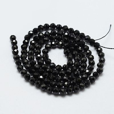 Natural Black Spinel Beads Strands X-G-E366-07-5mm-1