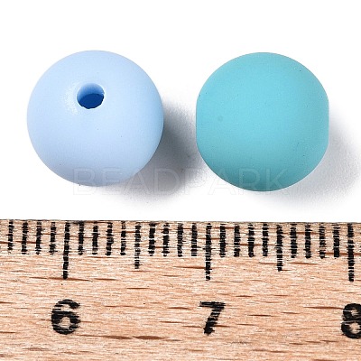 Rubberized Style Imitated Silicone Acrylic Beads MACR-T048-01C-12-1