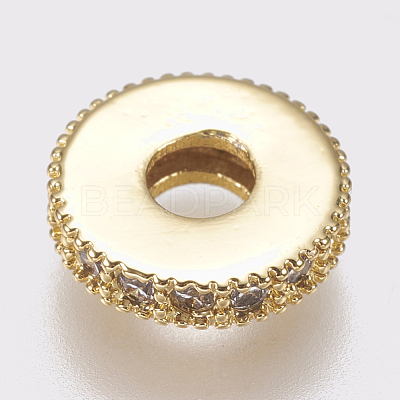 Brass Micro Pave Cubic Zirconia Bead Spacers ZIRC-K074-11B-01-1