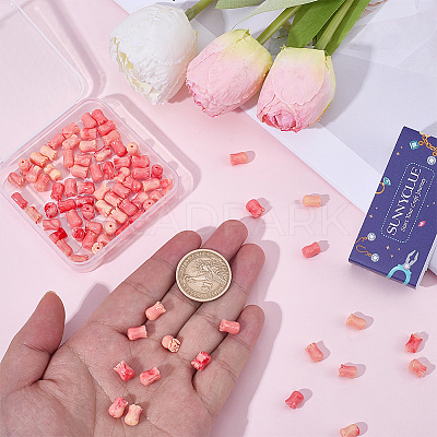 100Pcs Synthetic Coral Dyed Beads SHEL-SC0002-11-1