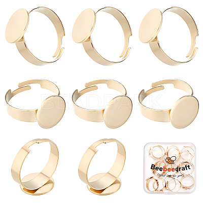 20Pcs Adjustable 304 Stainless Steel Finger Rings Components STAS-BBC0001-33-1