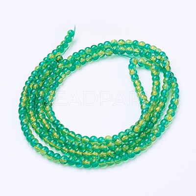 Spray Painted Crackle Glass Beads Strands X-CCG-Q002-4mm-07-1