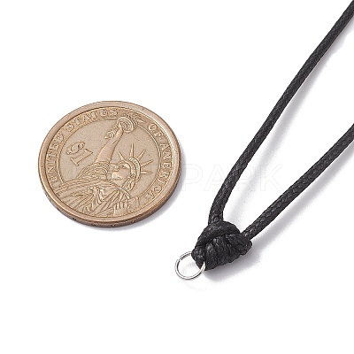 Adjustable Waxed Cord Pendant Necklace Makings NJEW-JN04668-1