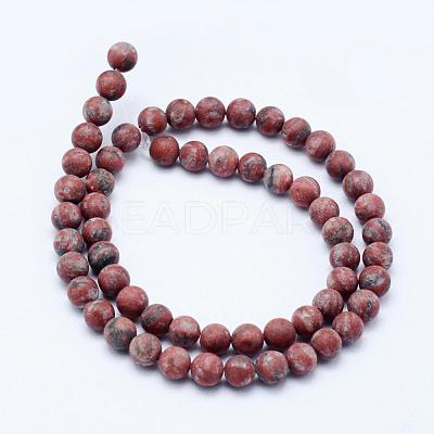 Natural Sesame Jasper/Kiwi Jasper Beads Strands G-F518-23-10mm-1