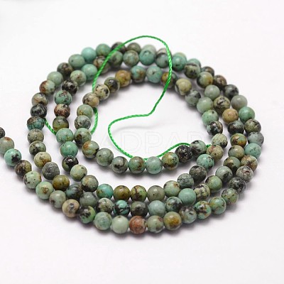 Natural African Turquoise(Jasper) Beads Strands G-N0188-02-2mm-1