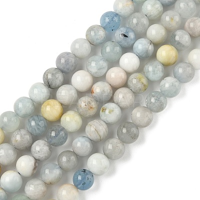 Natural Aquamarine Beads Strands G-D327-A01-7mm-1