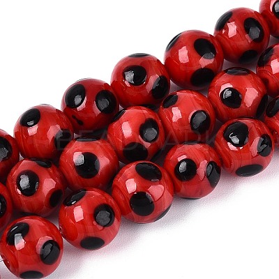Handmade Lampwork Beads Strands LAMP-N037-02C-1