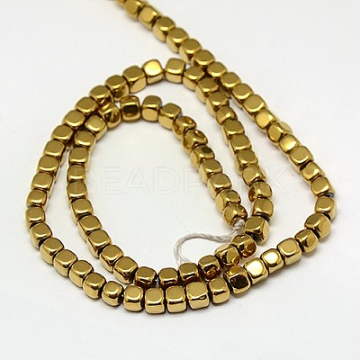 Electroplate Non-magnetic Synthetic Hematite Beads Strands G-J172-2x2mm-07-1