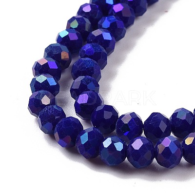 Electroplate Opaque Solid Color Glass Beads Strands EGLA-A034-P2mm-L12-1