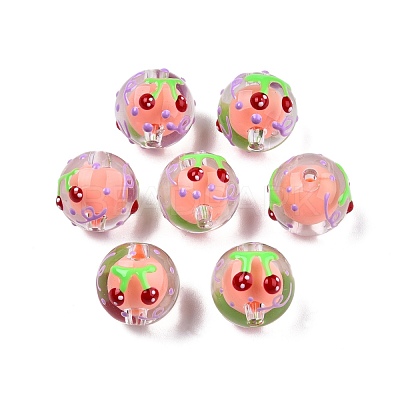 Transparent Acrylic Enamel Beads TACR-G040-01F-1