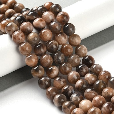 Natural Black Sunstone Beads Strands G-U009-A01-03-1
