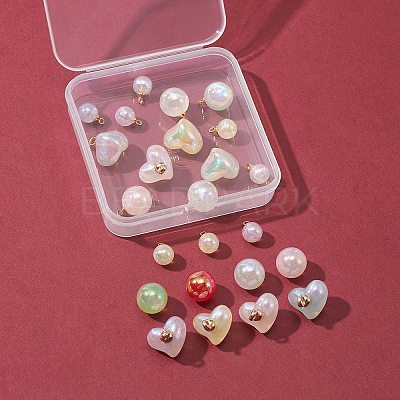 24Pcs 3 Styles Rainbow Iridescent Plating Acrylic Pendants OACR-FS0001-30-1
