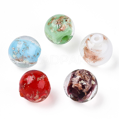 Luminous Handmade Gold Sand Lampwork Beads LAMP-N024-05A-1