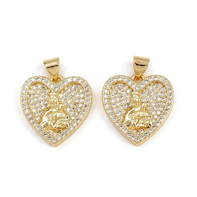 Brass Micro Pave Cubic Zirconia Pendants ZIRC-I367-07G-13-1