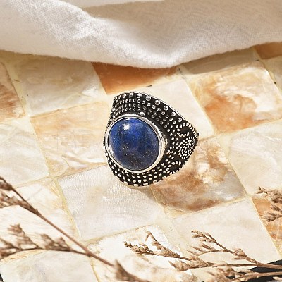 Natural Lapis Lazuli Adjustable Rings RJEW-I108-03AS-02-1