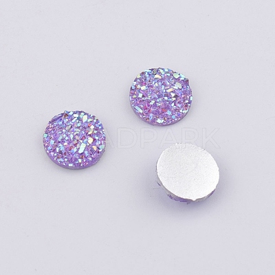 Druzy Resin Cabochons RESI-WH0026-03A-05-1