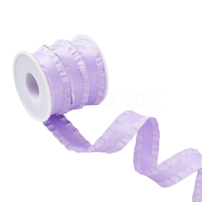 10 Yards Polyester Pleated Edged Ribbon for Clothing Decoration DIY-FI0001-13D-1