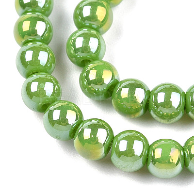 Electroplate Opaque Glass Beads Strands LS-GLAA-T032-P4mm-AB06-1