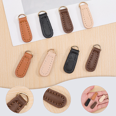8Pcs 4 Colors Leather Zipper Heads FIND-CL0001-34-1
